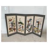 Asian 4 panel folding screen