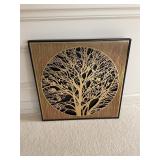 Signed Bijan Brass Tree Sculpture Wall Art