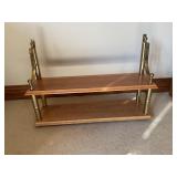 Wood/brass wall shelf