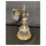 Antique Collins bracket microscope lamp