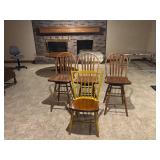 3 Bar stools and chair