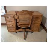 Desk and tilt back office chair
