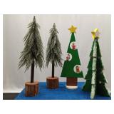 4 various Christmas trees / decor
