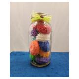 Jar Full of 10 handmade nylon scrubbies