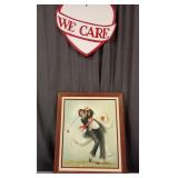 Framed Emmett Kelly Clown