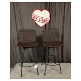 Chairs - 2 brown Faux Rattan