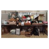 Large Table of Items-Vintage Art Deco Lamp.