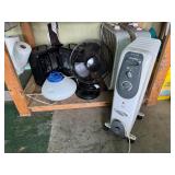Heaters, fans, humidifier
