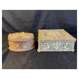 Vintage Incolay Stone Jewelry / Trinket Box