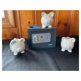 Safe, and piggy banks