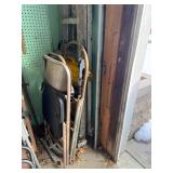 Ladder and folding chairs