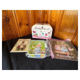 American girl books and Tea set