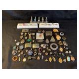 Assorted pins, rings