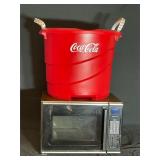 Coca-Cola tub and microwave