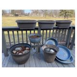 Lot of outdoor flower pots