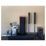 Large lot of speakers and stereo equipment