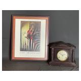 Mellencamp print with antique Seth Thomas clock