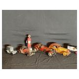 Decorative cars and gas pump