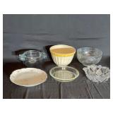 2 - Pyrex items with bowls and plate