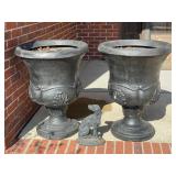 2 - large flower pots and dog door stop