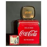 Restored Coca-Cola cooler, plate, and knives