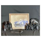 3 - binoculars and tin sign