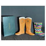 Ralph Lauren womens leather boots and rain boots