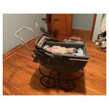 VTG Baby Carriage with doll