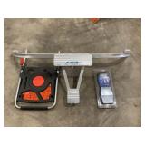 Quick click ladder stabilizer, covers, air deck