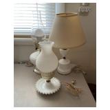Milk glass lamps