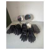 Gloves, makeup mirrors
