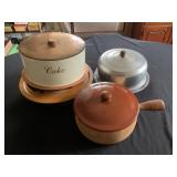 Cake holders, pottery