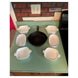 Iron skillet & Corning ware