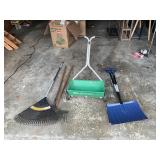 Snow shelves and yard rakes