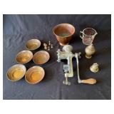 Brass pieces and meat grinder