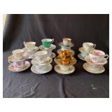 Assorted tea cups