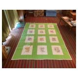 Handmade with embroideryQuilt