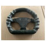 Lola steering wheel engraved by Buzz Calkins