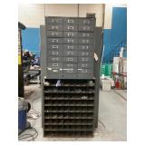 Nuts and bolts with bin and cabinet