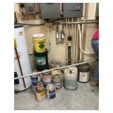 Paints, paint stick, sand, parch