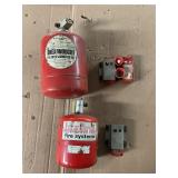 Fire extinguishers and battery box