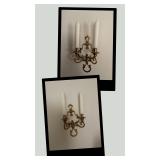 Pair of rare brass candle sconces