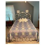 White Queen bed frame and Mattress, box spring