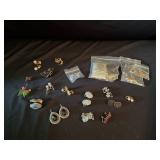 Vintage clip on earrings and necklaces