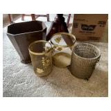 Assorted trash cans
