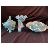 Blue glass, nesting bird