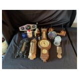 Vtg barometers. Clocks misc pieces