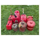 Assorted gas cans