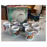 Christmas dishes - Poinsettia & Ribbon, cups