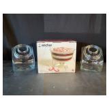 Anchor Hocking serving Dish, Slanted Candy Jars